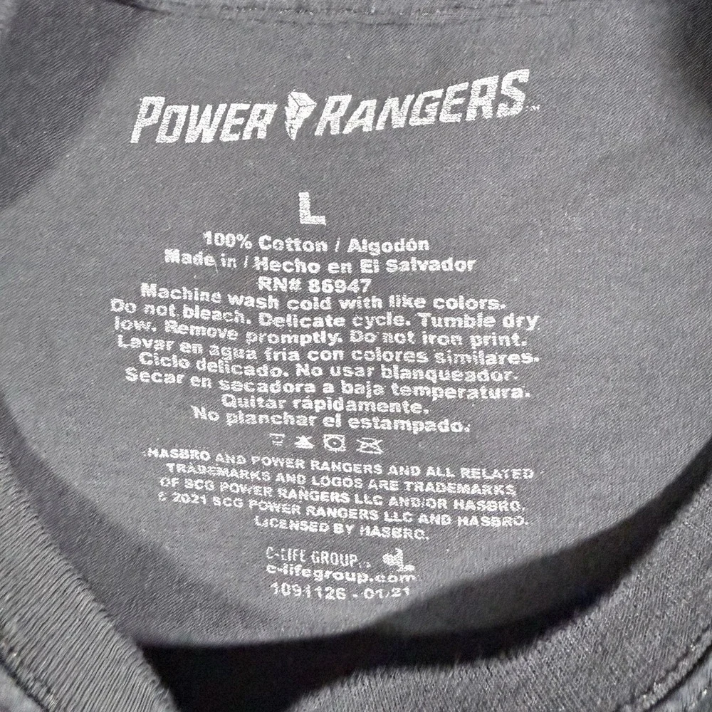 Power Rangers Its Morphin Time Graphic T Shirt Mens Large Black Tee RN 86947